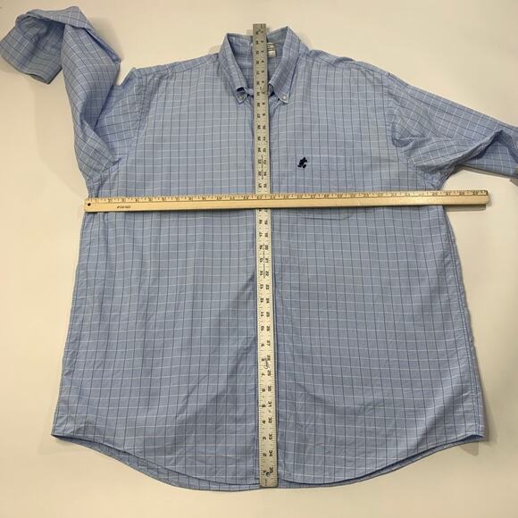 Vintage Disney World Shirt Mens XL Blue Cotton Button Down Dress Mickey Logo - Picture 6 of 11